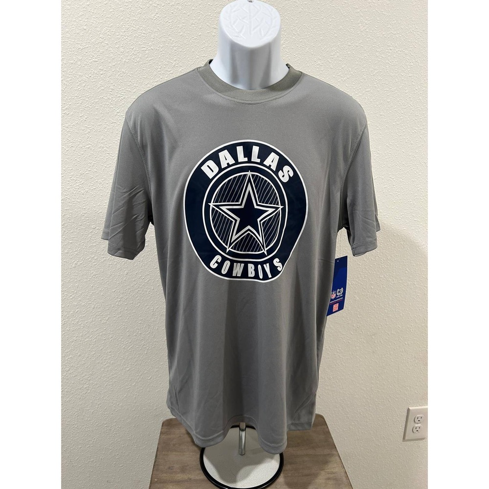 NFL Ultra Game Dallas Cowboys Mens Gray Performance T-Shirt Graphic Tee Med NWT